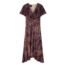 Orchid Ruffle Flared Dress
