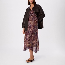 Orchid Ruffle Flared Dress