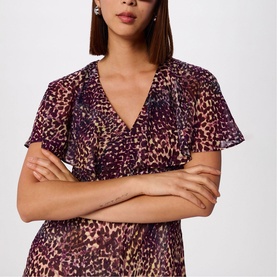 Orchid Ruffle Flared Dress