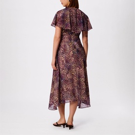 Orchid Ruffle Flared Dress