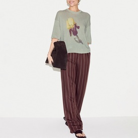 Painted Iris Floral Knitted Sweater