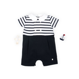 Striped Double-Breasted Romper