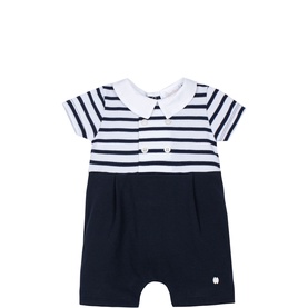 Striped Double-Breasted Romper