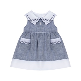 Floral Embroidery Flared Dress