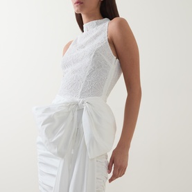 Lace Bow Mini Dress