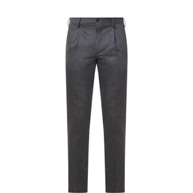 Pleated Flannel Formal Trousers