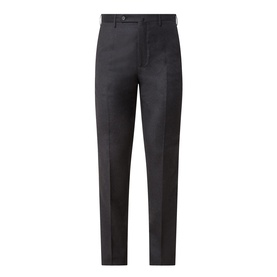 Slowear Straight Leg Trousers in charcoal wool-cashmere blend, pressed creases, belt loops, fly zip, side and rear welt pockets