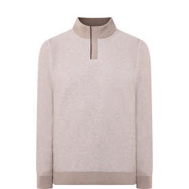 Rib Knit Half-Zip Sweatshirt
