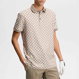 Tour Tech Logo Grid Print Polo Shirt