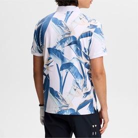 Tour Tech Logo Floral Print Polo Shirt