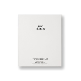 Victoria Beckham 21:50 R&ecirc;verie Eau de Parfum gift set, white rectangular outer box with minimalist typography