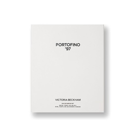 Victoria Beckham Portofino '97 Fragrance Set, white gift box with brand and product name printed in black text