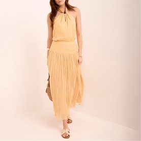 Crinkle Flared Skirt