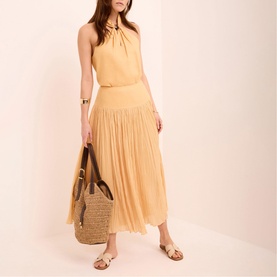 Crinkle Flared Skirt