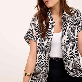 Leaf Print Resort Shirt