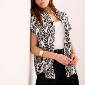 Leaf Print Resort Shirt