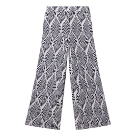 Leaf Print Wide Trousers