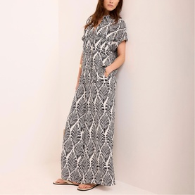 Leaf Print Wide Trousers