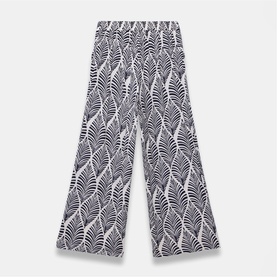 Leaf Print Wide Trousers