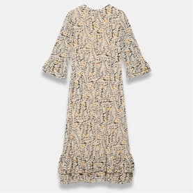 Floral Ruffle Flared Dress
