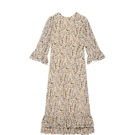 Floral Ruffle Flared Dress