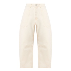 Free People We The Free Minimalist Moxie Low-Rise Barrel Jeans in Dusty Roads, barrel-leg silhouette with patch pockets and button fly