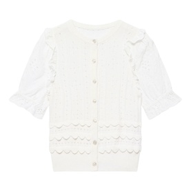 Woven Mix Knit Top