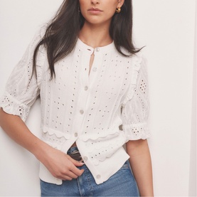 Woven Mix Knit Top