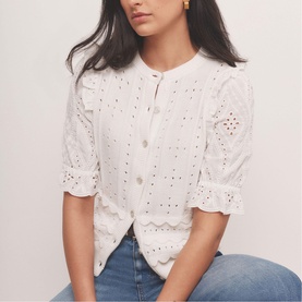 Woven Mix Knit Top