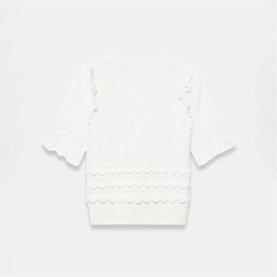 Woven Mix Knit Top