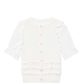 Woven Mix Knit Top