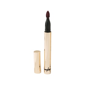Kash Beauty Lip Lock Lip Stain in Off Record, deep burgundy shade, gold pen-style applicator with black cap, matte finish