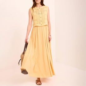 Shell Crochet Flared Dress