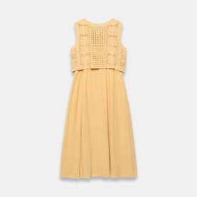 Shell Crochet Flared Dress
