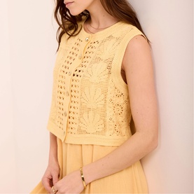 Shell Crochet Flared Dress