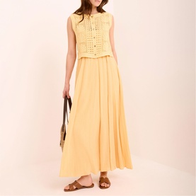 Shell Crochet Flared Dress
