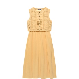 Shell Crochet Flared Dress