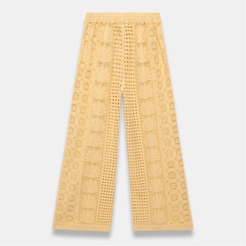 Shell Crochet Mid-Rise Flared Trousers