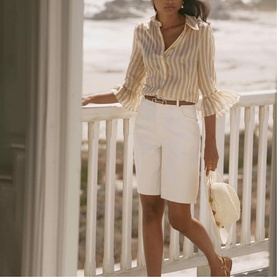Stripe Ruffle Shirt