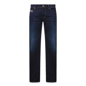 Diesel 2007 Zatiny Bootcut Jeans in dark blue, mid-rise, five-pocket design, zip-fly, tobacco stitching, dark wash finish