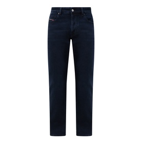 Diesel 3049 slim jeans in dark blue, five-pocket style, logo tab at waistband, clean wash denim finish