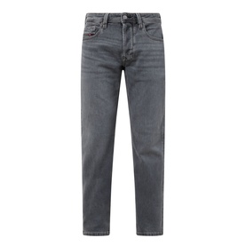 Diesel 3049 grey tapered jeans with faded wash, five-pocket design and belt loops, in 98% cotton fabric