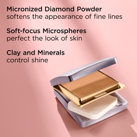 Elizabeth Arden Flawless Finish Sponge-On Cream Makeup in Gentle Beige, compact open showing gold-toned pan and sponge applicator