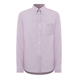 Gant Reg Shirt in Deep Grape Wine, 100% cotton, button-down collar, long sleeves, chest pocket with logo