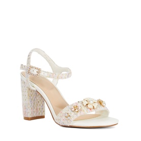 Mention Boucle Floral Block Heels