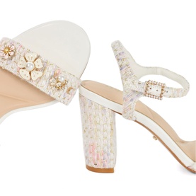 Mention Boucle Floral Block Heels