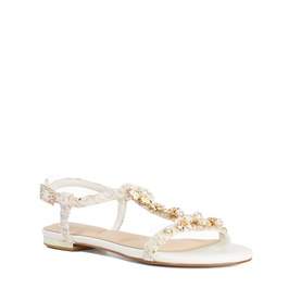 Nature Floral Embellished T-bar Sandals