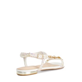 Nature Floral Embellished T-bar Sandals