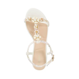 Nature Floral Embellished T-bar Sandals