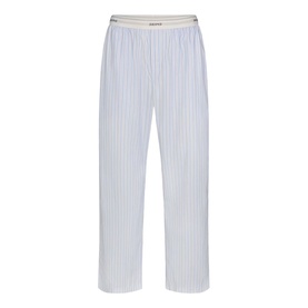 Skims Pyjama Bottom in Platinum Double Stripe, elasticated logo waistband, relaxed straight leg, cropped length